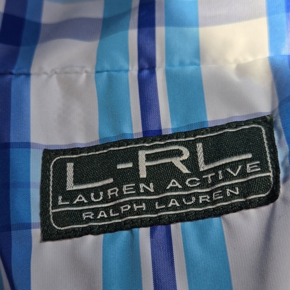 RALPH LAUREN- L-RL Active Blue and White Plaid Windbreaker Jacket. Size Large - Picture 13 of 16